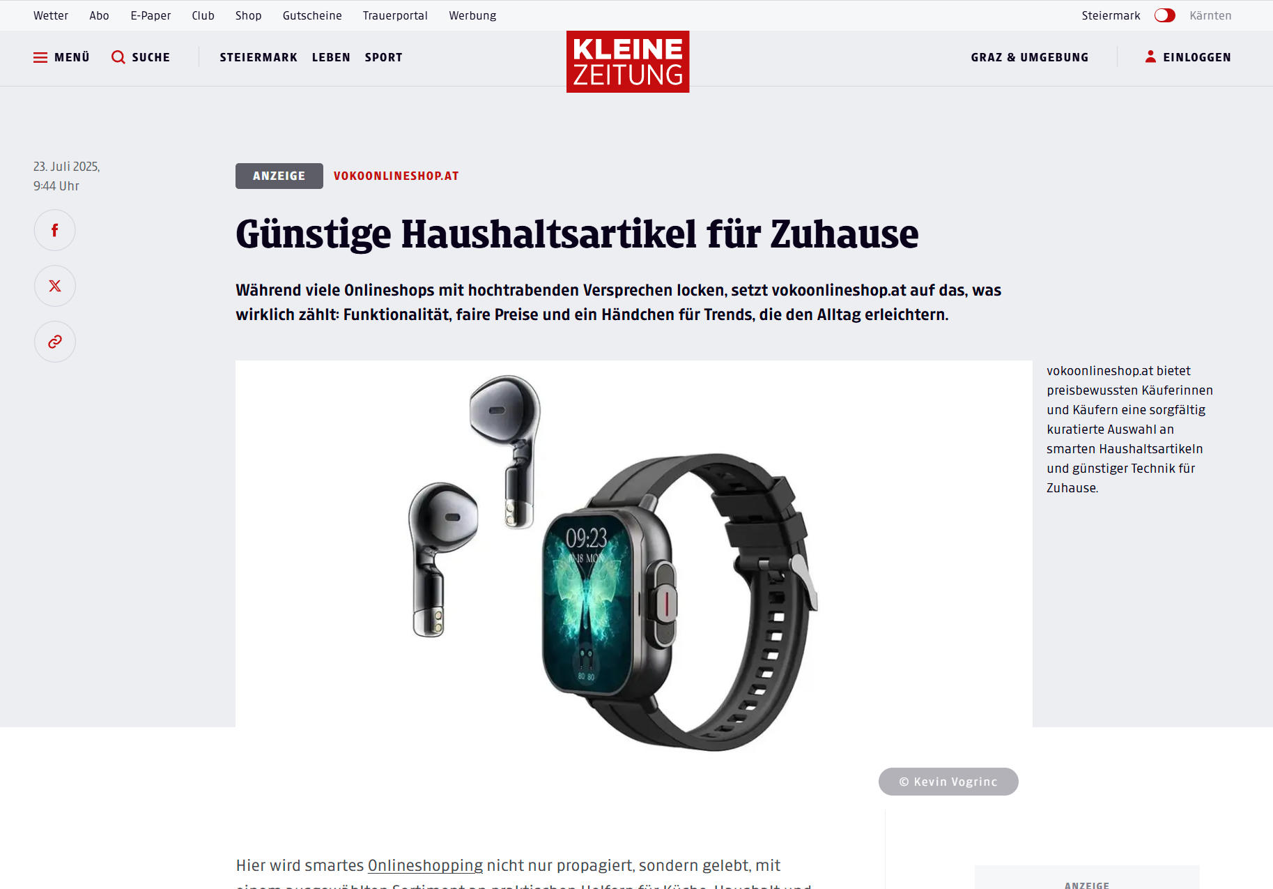 Wir sind in der Kleinen Zeitung!